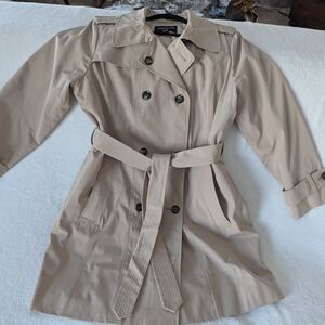 London Fog Beige Double-Breasted Trench Coat